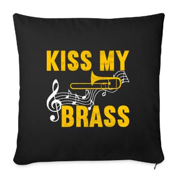 Posaune Trombone - Housse de coussin décorative 45 x 45 cm - noir - Devant