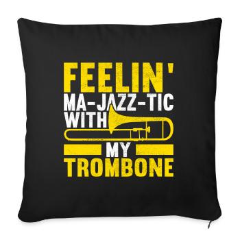 Posaune Trombone - Housse de coussin décorative 45 x 45 cm - noir - Devant