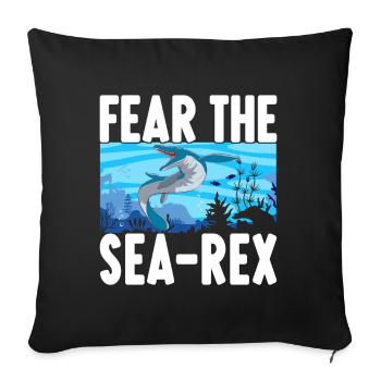 Mosasaurus Dinosaurier - Sofakissenbezug 45 x 45 cm - Schwarz - Vorne
