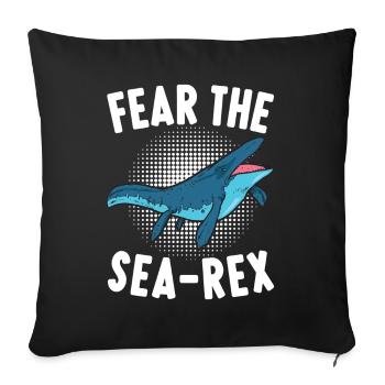 Mosasaurus Dinosaur - Sofa pillowcase 17,3'' x 17,3'' (45 x 45 cm) - black - Front