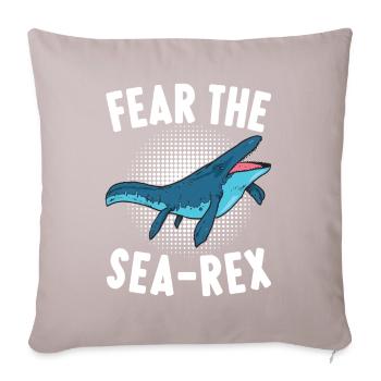 Mosasaurus Dinosaurier - Sofakissenbezug 45 x 45 cm - helles Taupe - Vorne