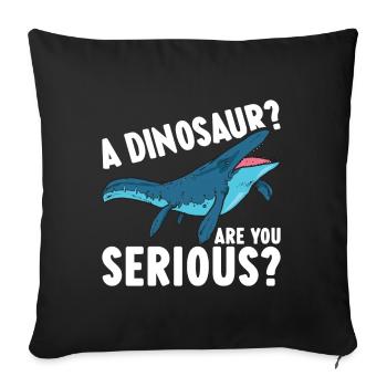 Mosasaurus Dinosaur - Sofa pillowcase 17,3'' x 17,3'' (45 x 45 cm) - black - Front