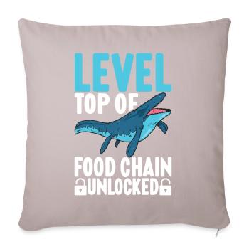 Mosasaurus Dinosaurier - Sofakissenbezug 45 x 45 cm - helles Taupe - Vorne