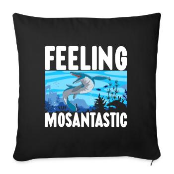 Mosasaurus Dinosaurier - Sofakissenbezug 45 x 45 cm - Schwarz - Vorne