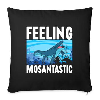 Mosasaurus Dinosaur - Sofa pillowcase 17,3'' x 17,3'' (45 x 45 cm) - black - Front