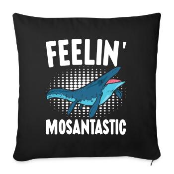 Mosasaurus Dinosaurier - Sofakissenbezug 45 x 45 cm - Schwarz - Vorne