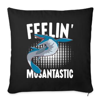 Mosasaurus Dinosaur - Sofa pillowcase 17,3'' x 17,3'' (45 x 45 cm) - black - Front
