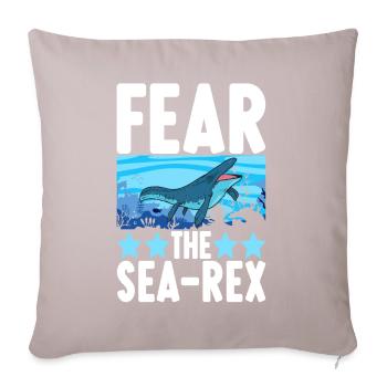 Mosasaurus Dinosaurier - Sofakissenbezug 45 x 45 cm - helles Taupe - Vorne