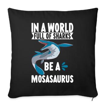 Mosasaurus Dinosaur - Sofa pillowcase 17,3'' x 17,3'' (45 x 45 cm) - black - Front