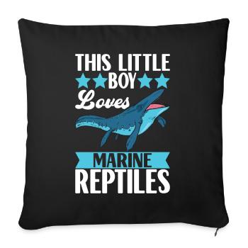 Mosasaurus Dinosaur - Sofa pillowcase 17,3'' x 17,3'' (45 x 45 cm) - black - Front