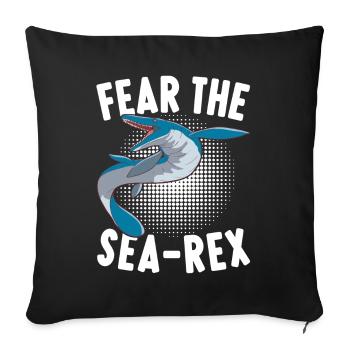 Dinosaure mosasaure - Housse de coussin décorative 45 x 45 cm - noir - Devant