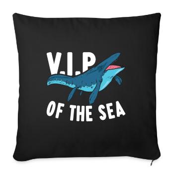 Mosasaurus Dinosaurier - Sofakissenbezug 45 x 45 cm - Schwarz - Vorne