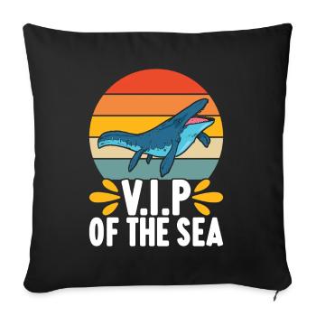 Mosasaurus Dinosaurier - Sofakissenbezug 45 x 45 cm - Schwarz - Vorne