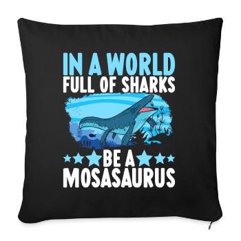 Mosasaurus Dinosaur - Sofa pillowcase 17,3'' x 17,3'' (45 x 45 cm) - black - Front
