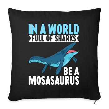 Mosasaurus Dinosaurier - Sofakissenbezug 45 x 45 cm - Schwarz - Vorne