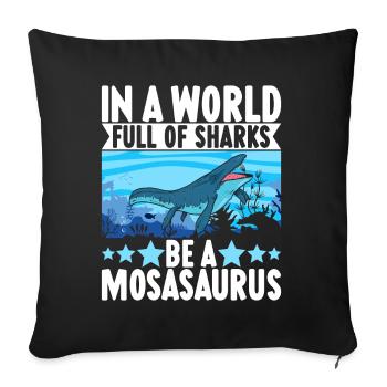 Mosasaurus Dinosaur - Sofa pillowcase 17,3'' x 17,3'' (45 x 45 cm) - black - Front