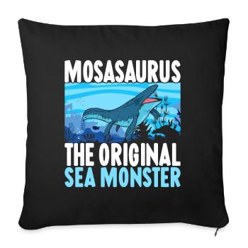 Mosasaurus Dinosaurier - Sofakissenbezug 45 x 45 cm - Schwarz - Vorne