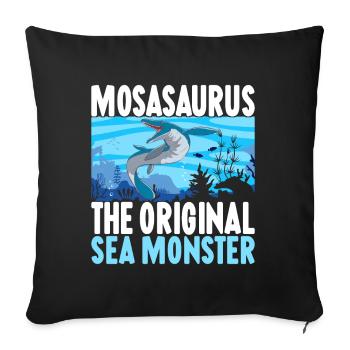 Mosasaurus Dinosaur - Sofa pillowcase 17,3'' x 17,3'' (45 x 45 cm) - black - Front