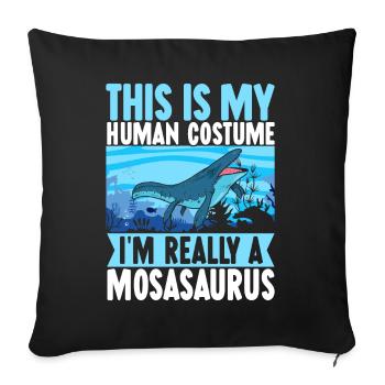 Mosasaurus Dinosaurier - Sofakissenbezug 45 x 45 cm - Schwarz - Vorne