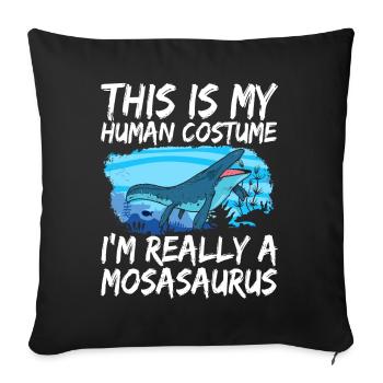 Mosasaurus Dinosaurier - Sofakissenbezug 45 x 45 cm - Schwarz - Vorne
