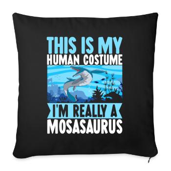 Mosasaurus Dinosaur - Sofa pillowcase 17,3'' x 17,3'' (45 x 45 cm) - black - Front