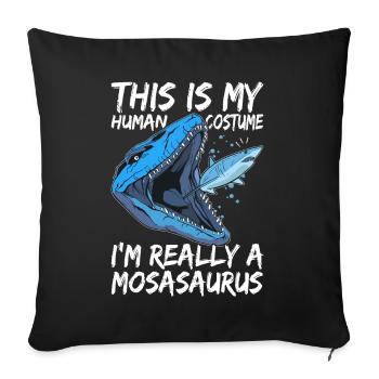 Mosasaurus Dinosaur - Sofa pillowcase 17,3'' x 17,3'' (45 x 45 cm) - black - Front