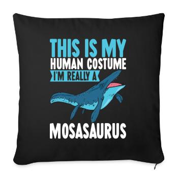 Mosasaurus Dinosaurier - Sofakissenbezug 45 x 45 cm - Schwarz - Vorne