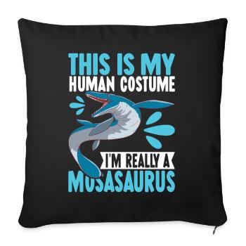Mosasaurus Dinosaurier - Sofakissenbezug 45 x 45 cm - Schwarz - Vorne