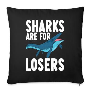 Mosasaurus Dinosaur - Sofa pillowcase 17,3'' x 17,3'' (45 x 45 cm) - black - Front