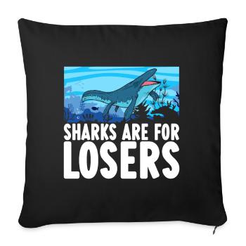Mosasaurus Dinosaurier - Sofakissenbezug 45 x 45 cm - Schwarz - Vorne