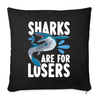 Mosasaurus Dinosaurier - Sofakissenbezug 45 x 45 cm - Schwarz - Vorne
