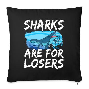 Mosasaurus Dinosaurier - Sofakissenbezug 45 x 45 cm - Schwarz - Vorne