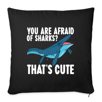 Mosasaurus Dinosaurier - Sofakissenbezug 45 x 45 cm - Schwarz - Vorne