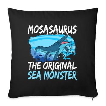 Mosasaurus Dinosaurier - Sofakissenbezug 45 x 45 cm - Schwarz - Vorne