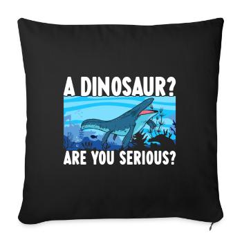 Mosasaurus Dinosaurier - Sofakissenbezug 45 x 45 cm - Schwarz - Vorne