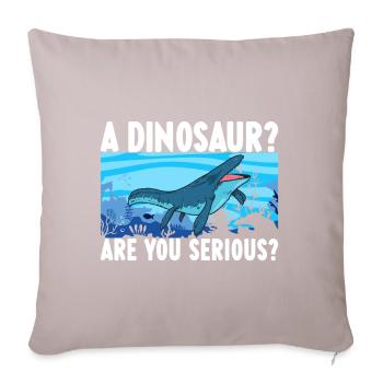 Mosasaurus Dinosaurier - Sofakissenbezug 45 x 45 cm - helles Taupe - Vorne