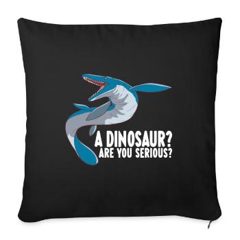 Mosasaurus Dinosaurier - Sofakissenbezug 45 x 45 cm - Schwarz - Vorne