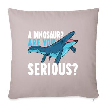 Mosasaurus Dinosaurier - Sofakissenbezug 45 x 45 cm - helles Taupe - Vorne