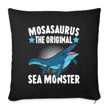 Mosasaurus Dinosaurier - Sofakissenbezug 45 x 45 cm - Schwarz - Vorne