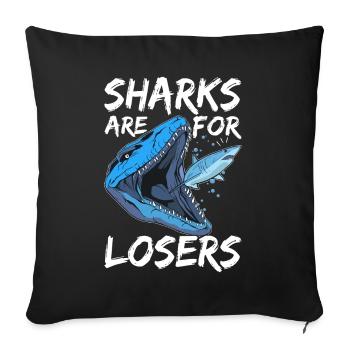 Mosasaurus Dinosaurier - Sofakissenbezug 45 x 45 cm - Schwarz - Vorne
