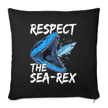 Mosasaurus Dinosaurier - Sofakissenbezug 45 x 45 cm - Schwarz - Vorne