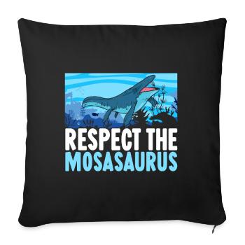 Mosasaurus Dinosaurier - Sofakissenbezug 45 x 45 cm - Schwarz - Vorne