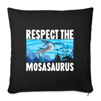 Mosasaurus Dinosaur - Sofa pillowcase 17,3'' x 17,3'' (45 x 45 cm) - black - Front