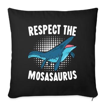 Mosasaurus Dinosaurier - Sofakissenbezug 45 x 45 cm - Schwarz - Vorne