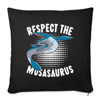 Mosasaurus Dinosaurier - Sofakissenbezug 45 x 45 cm - Schwarz - Vorne