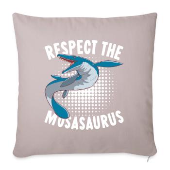 Mosasaurus Dinosaurier - Sofakissenbezug 45 x 45 cm - helles Taupe - Vorne