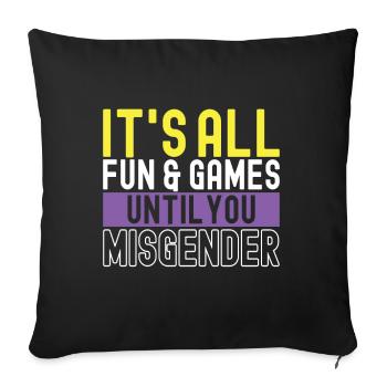 Non Binary Pride Genderqueer - Sofa pillowcase 17,3'' x 17,3'' (45 x 45 cm) - black - Front