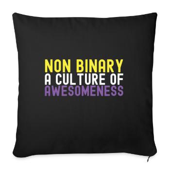 Non Binary Pride Genderqueer - Sofa pillowcase 17,3'' x 17,3'' (45 x 45 cm) - black - Front
