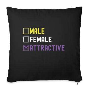 Non Binary Pride Genderqueer - Sofa pillowcase 17,3'' x 17,3'' (45 x 45 cm) - black - Front