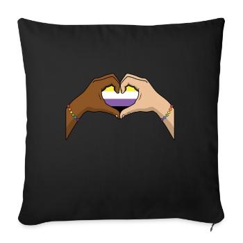 Non Binary Pride Genderqueer - Sofakissenbezug 45 x 45 cm - Schwarz - Vorne